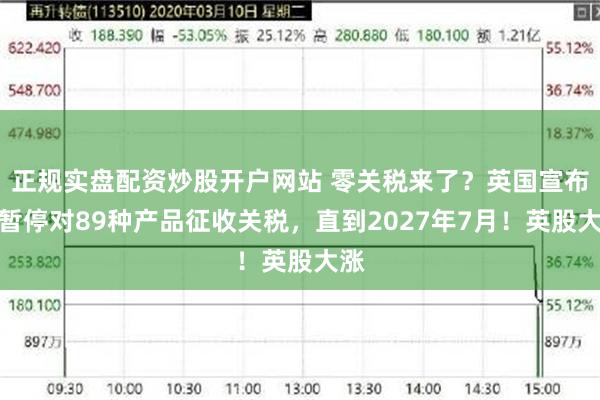 正规实盘配资炒股开户网站 零关税来了？英国宣布：暂停对89种产品征收关税，直到2027年7月！英股大涨
