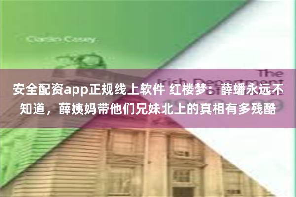 安全配资app正规线上软件 红楼梦：薛蟠永远不知道，薛姨妈带他们兄妹北上的真相有多残酷