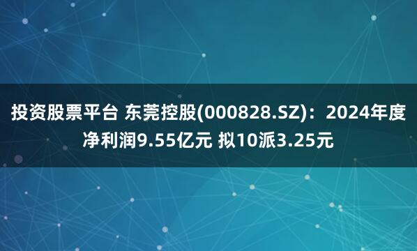 投资股票平台 东莞控股(000828.SZ)：2024年度净利润9.55亿元 拟10派3.25元