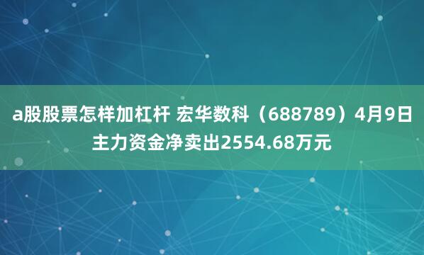 a股股票怎样加杠杆 宏华数科（688789）4月9日主力资金净卖出2554.68万元