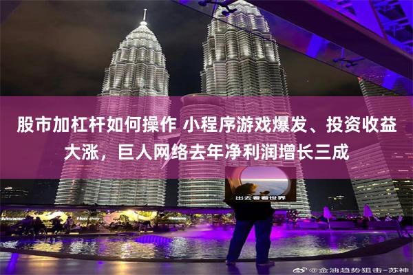 股市加杠杆如何操作 小程序游戏爆发、投资收益大涨，巨人网络去年净利润增长三成