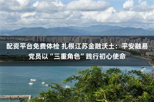 配资平台免费体检 扎根江苏金融沃土：平安融易党员以“三重角色”践行初心使命
