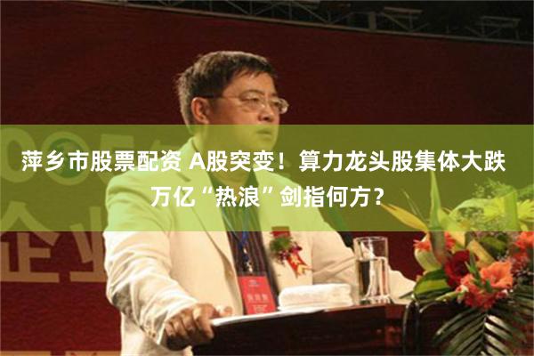 萍乡市股票配资 A股突变！算力龙头股集体大跌 万亿“热浪”剑指何方？
